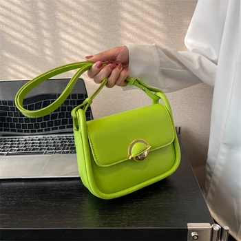 Модная седельная сумка, Новые весенние зеленые сумки через плечо для женщин 2023, высококачественная женская роскошная сумка-мессенджер из искусственной кожи через плечо  5