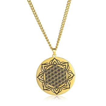 18-Каратное позолоченное ожерелье с тотемом из нержавеющей стали в стиле хип-хоп 