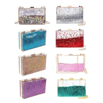 Женский модный кошелек-клатч с прозрачными блестками, Вечерняя сумочка, Сумочка для вечеринки Pro  5