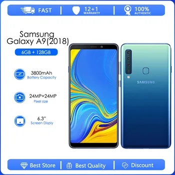 Samsung Galaxy A9 (2018) Восстановленный-Оригинальный Разблокированный A920F A9 Star Pro Восьмиядерный Wi-Fi 24MP 6.4' 128 ГБ 6 ГБ оперативной памяти Быстрая зарядка 4G  10