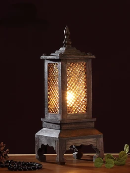 Декоративная кнопка включения из массива дерева, настольная лампа в стиле ретро, характерное настольное освещение в Тайланде, клубная модель комнаты  5