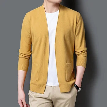 Новый весенне-осенний кардиган высокого класса, вязаный Корейский свитер, модный тренд, вязаное пальто, кардиган  5