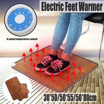 Электрическая грелка для ног с подогревом, напольный ковер, коврик для ног, одеяло, теплый обогреватель для ног в домашнем офисе  4
