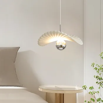 Итальянский подвесной светильник для столовой E27, минималистичный подвесной светильник из смолы, освещение кухонного острова, эстетичный белый свет в комнате  5
