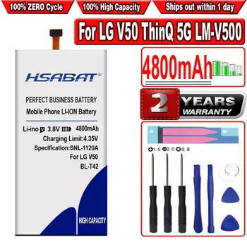 Аккумулятор высокой Емкости HSABAT 4800mAh BL-T42 для смартфона LG V50 ThinQ 5G LM-V500 V500N V500EM v500xm  10