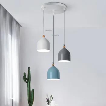 Светодиодные подвесные светильники для столовой в скандинавском стиле, светильники в стиле Macaron, Кухонные подвесные светильники, Подвесной светильник для гостиной  5