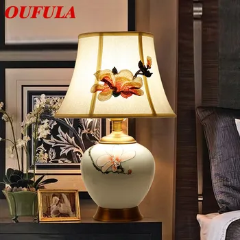 Настольная лампа OULALA Настольная лампа Современный Современный офис Креативное украшение кровати Светодиодная лампа Ткань для фойе гостиной спальни  5