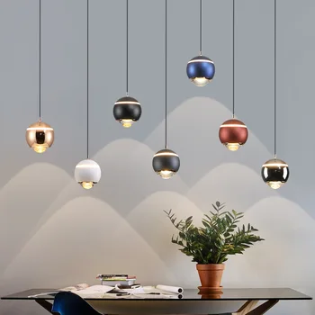 Светодиодный подъемный алюминиевый подвесной светильник креативный круглый маленький подвесной светильник Новый ресторан Nordic, бар, маленькая люстра  5