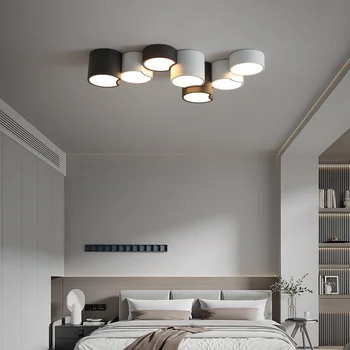 Светодиодный потолочный светильник Современная комбинированная лампа для спальни, гостиной, Черно-белые потолочные светильники для скрытого монтажа, домашний декор, Освещение в помещении  5