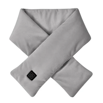 Зимний шарф с электрическим подогревом, шарф с 3-уровневой регулировкой температуры, шарф с USB-регулировкой температуры, грелка для шеи Серый  10