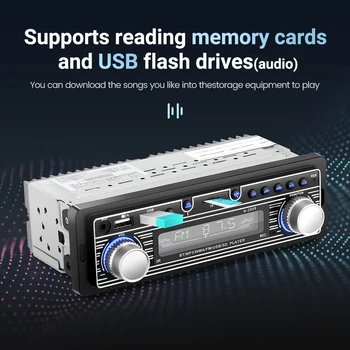 Автомагнитола USB AUX FM Аудио стереоприемник Bluetooth-совместимый с дистанционным управлением Авторадио Аксессуары для электроники  5