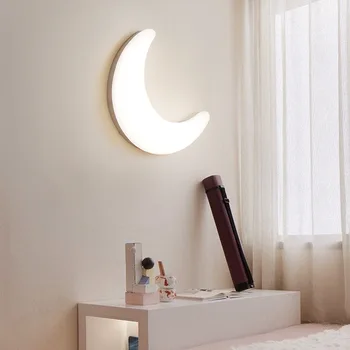 Настенный светильник Minimal Moon в гостиной, Креативная детская комната в скандинавском стиле, Фоновая стена, Спальня, Прикроватный кабинет  5
