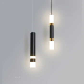 Современный светодиодный подвесной светильник с длинным кабелем, двумя источниками света, светящимися вверх и вниз, подвесной светильник для кухни, декор для столовой  5