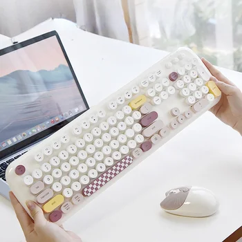 Комплект беспроводной эргономичной клавиатуры Mofii 2.4G, разноцветная клавиатура с клавиатурой и мышью, расческа для ПК, ноутбук для девочек-компьютерщиков  10