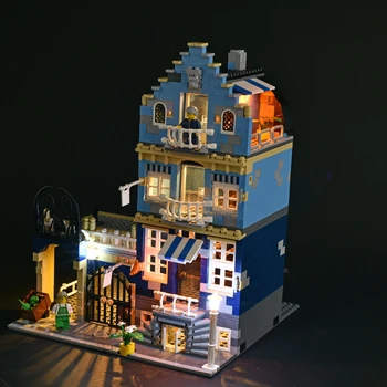 Совместим с конструктором Lego Street View серии 10190 European Market Street Lighting Building Block DIY Lamp Light Group  3