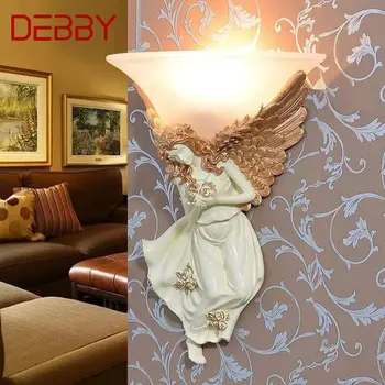 DEBBY Modern Angel Настенный Светильник Indoor LED Nordic Vintage Creative Resin Sconce Light Для Домашнего Декора Гостиной Спальни  5