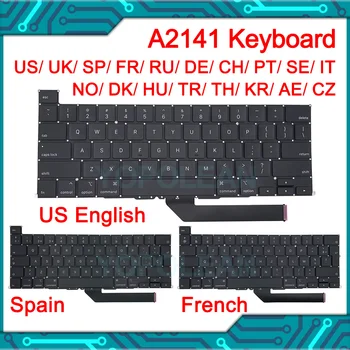 Новая клавиатура A2141 США Великобритания ЕС Французский Испания Немецкий Италия ЕС для MacBook Pro Retina 16