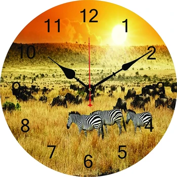 Настенные часы Zebra Africa Современный Дизайн Гостиной Спальни Украшения Офиса Кухонные Часы Художественные Настенные Часы Home Decor  3