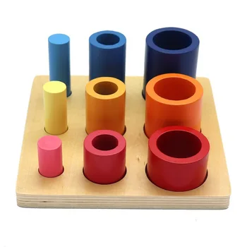 Строительные блоки для раннего обучения детей в детском саду, круглые трехцветные градиентные познавательные игрушки, Игрушки Монтессори  4