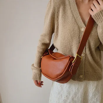 Модные дизайнерские сумки через плечо, женская повседневная винтажная сумка-хобо из натуральной кожи, Большая женская сумка-мессенджер  10