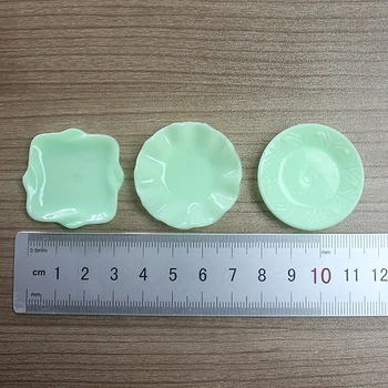 3 шт. / компл. посуда для кукольного домика, мини-пластиковые тарелки, креативная модель тарелки, миниатюрная модель сцены  2