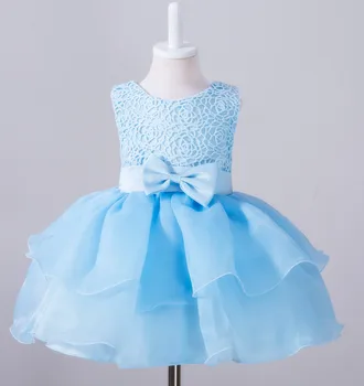 Новое летнее детское платье принцессы для девочек в цветочек, маленькое свадебное платье для малышей 0-2 лет, 2019  5