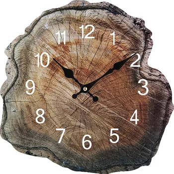 12-Дюймовое кольцо, настенные часы, акрил, Старое дерево, бесшумные часы, простые креативные украшения для гостиной, коридора, Цифровые часы  4