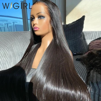 Wigirl 30-32-дюймовые прямые парики из человеческих волос на кружеве 13x6, прозрачный парик на кружеве 13x4, бразильский парик с закрытием Remy 4x4 для женщин  10