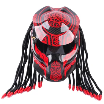 Мужской специальный шлем из углеродного волокна Horror Predator Personality Шлем Воин Аксессуары для мотоциклов Рыцарь Крутые Маски Парики Подарки  5