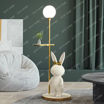 Торшер Nordic Modern Fashion Журнальный столик Chirdren Lights Комната для мальчиков и девочек, спальня, торшер с кроликом, светильник  5
