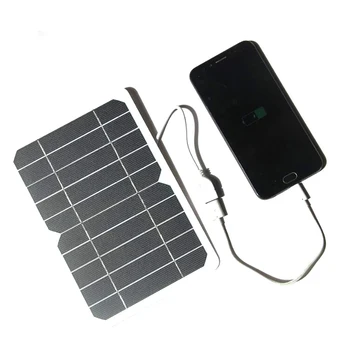 Солнечное зарядное устройство для телефона мощностью 5 Вт и 5 В, Портативная Солнечная панель, USB-выход, зарядные устройства для мобильных телефонов, Портативный блок питания, совместимый с быстрой зарядкой  5