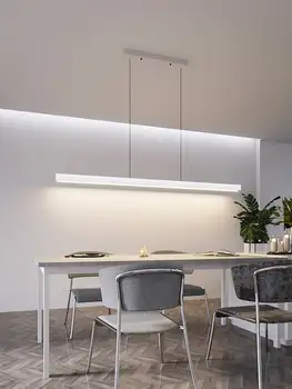 Современный светодиодный подвесной светильник для столовой, гостиной, спальни, офиса, Минималистичный подвесной светильник с длинной полосой, домашний светильник  3