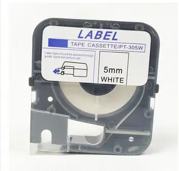 кассета с Этикеточной Лентой 5x PT-305W 5 мм Белого Цвета Для Маркировочной Машины MAX LETATWIN LM-380E 370E 390A  5