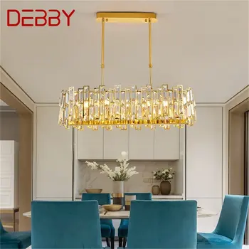 Люстры DEBBY Gold, светильники, овальная современная подвесная лампа в виде ветки хрусталя, домашняя светодиодная лампа для украшения столовой  3