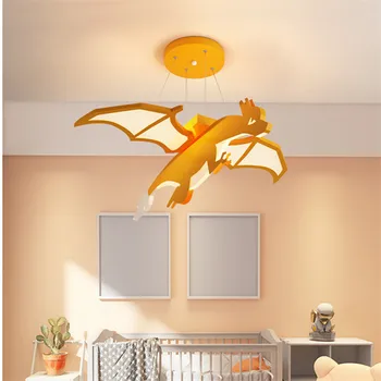 Детский подвесной светильник с динозавром TEMAR LED Creative Orange Cartoon Light для детской комнаты детского сада с регулируемой яркостью пульта дистанционного управления  3