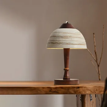 Ваби-саби керамика Из массива дерева классическая Спальня гостиная прикроватная лампа светодиодный ночник Домашний декор прикроватная тумбочка настольная лампа пространство  4