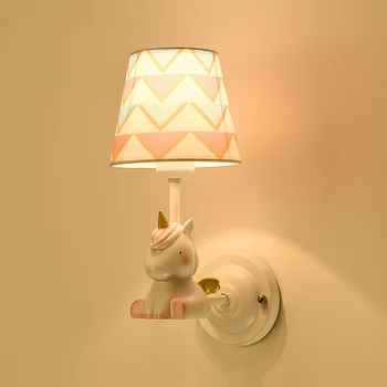Мультяшный Настенный светильник для детской комнаты, Креативный Настенный Светильник из смолы, Теплая Лампа для спальни, Тканевые Светильники, Декор, Маленький Медведь / Лошадь / слон  3