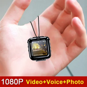 Портативная камера с дисплеем Аудио-видео, голосовой фоторегистратор 1080P FHD, зажим для камеры Mini DV, ожерелье, видеокамера Pandent Body Cam.  5