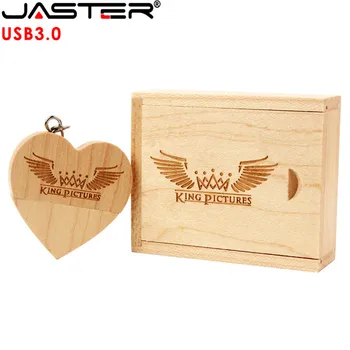 JASTER USB 3.0 Деревянное Сердце Флэш-Накопитель + Упаковочная Коробка Флешка 64 ГБ 16 ГБ 32 ГБ 8 ГБ Фотография Свадебный Подарок 1ШТ Бесплатный Пользовательский логотип  10