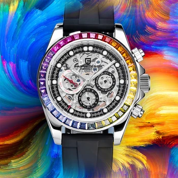 PAGANI Design Автоматические Мужские механические часы 2023 года, Сапфировый хронограф, День рождения, Цветные Часы Reloj Hombre  5