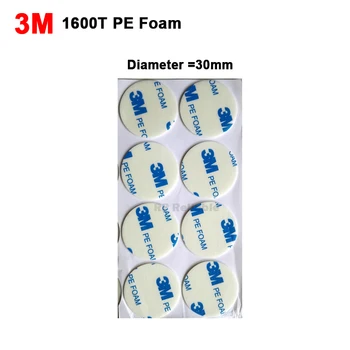 20шт 3M 1600T Белая двусторонняя клейкая прокладка из пенополиуретана толщиной 1,1 мм, диаметр = 30 мм круглый  4