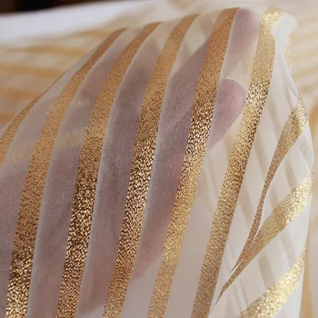 Платье из ткани из органзы с золотыми блестящими флокированными полосками размером 150x50 см - продается по полметра  3
