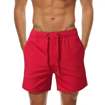 Мужские непромокаемые брюки европейского размера, быстросохнущие пляжные брюки, летние однотонные спортивные шорты для мужчин  10