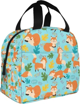 Переносная сумка для ланча Fox, женские водонепроницаемые сумки через плечо, маленькие сумочки, кошельки для покупок, офиса/школы/пикника/ путешествий/кемпинга  5