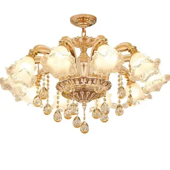 Золотая хрустальная люстра современное освещение для гостиной, столовой, люстры, Хрустальные люстры, светильники MJ1121  5