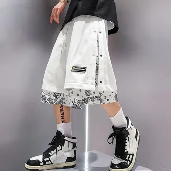 Мужские шорты Baskeall Paisley, одежда в стиле хиппи, хип-хоп, Харадзюку, с принтом в стиле ретро, Нерегулярные, Свободные, Широкие штанины  10