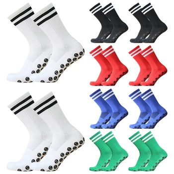 2 Пары новых силиконовых нескользящих футбольных носков для соревнований, для мужчин и женщин, для занятий спортом на открытом воздухе, дышащие футбольные носки  5