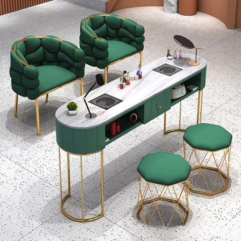 Маникюрные столики из Скандинавского мрамора для коммерческой мебели, стол для косметолога, стул, недорогие Роскошные Металлические маникюрные столики высокого класса  5