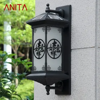 Уличный солнечный настенный светильник ANITA Креативный Черный светильник-бра в китайском стиле, водонепроницаемый IP65 для домашнего балкона во дворе  5