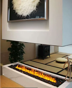 Inno-Fire 72-дюймовый декоративный электрический камин с пламенем, мини-искусственный электрический камин  5